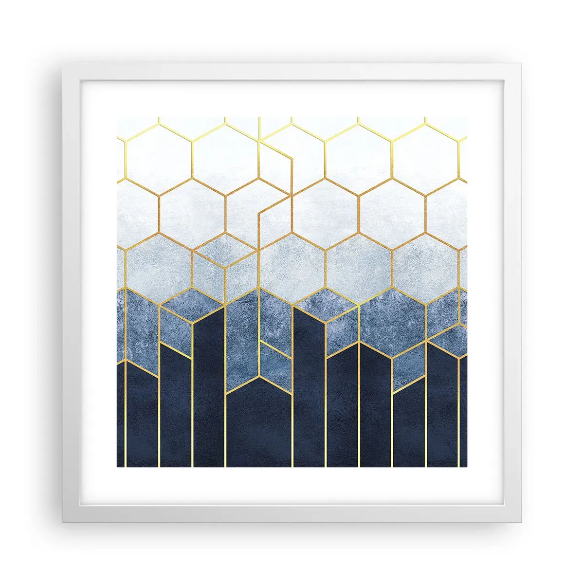 Poster in cornice bianca - Composizione a ritmo sincopato - 40x40 cm