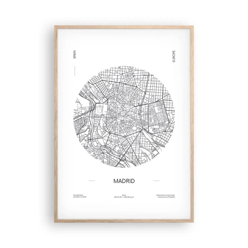 Poster in cornice rovere chiaro - Anatomia di Madrid - 70x100 cm