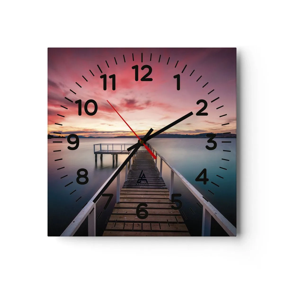 Orologio da parete - Orologio in Vetro - La fiamma mite della sera - 40x40 cm