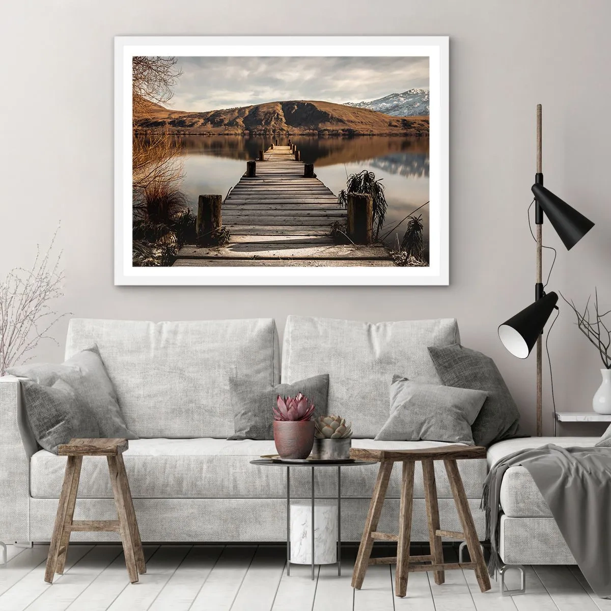Poster in cornice bianca - Paesaggio nel silenzio - 70x50 cm