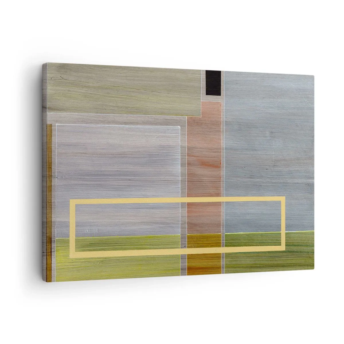 Quadro su tela - Stampe su Tela - Composizione geometrica in colori pastello con rettangoli - 70x50cm - Semplice e tranquillo - Decorazione murale moderna per soggiorno e camera da letto ARTTOR