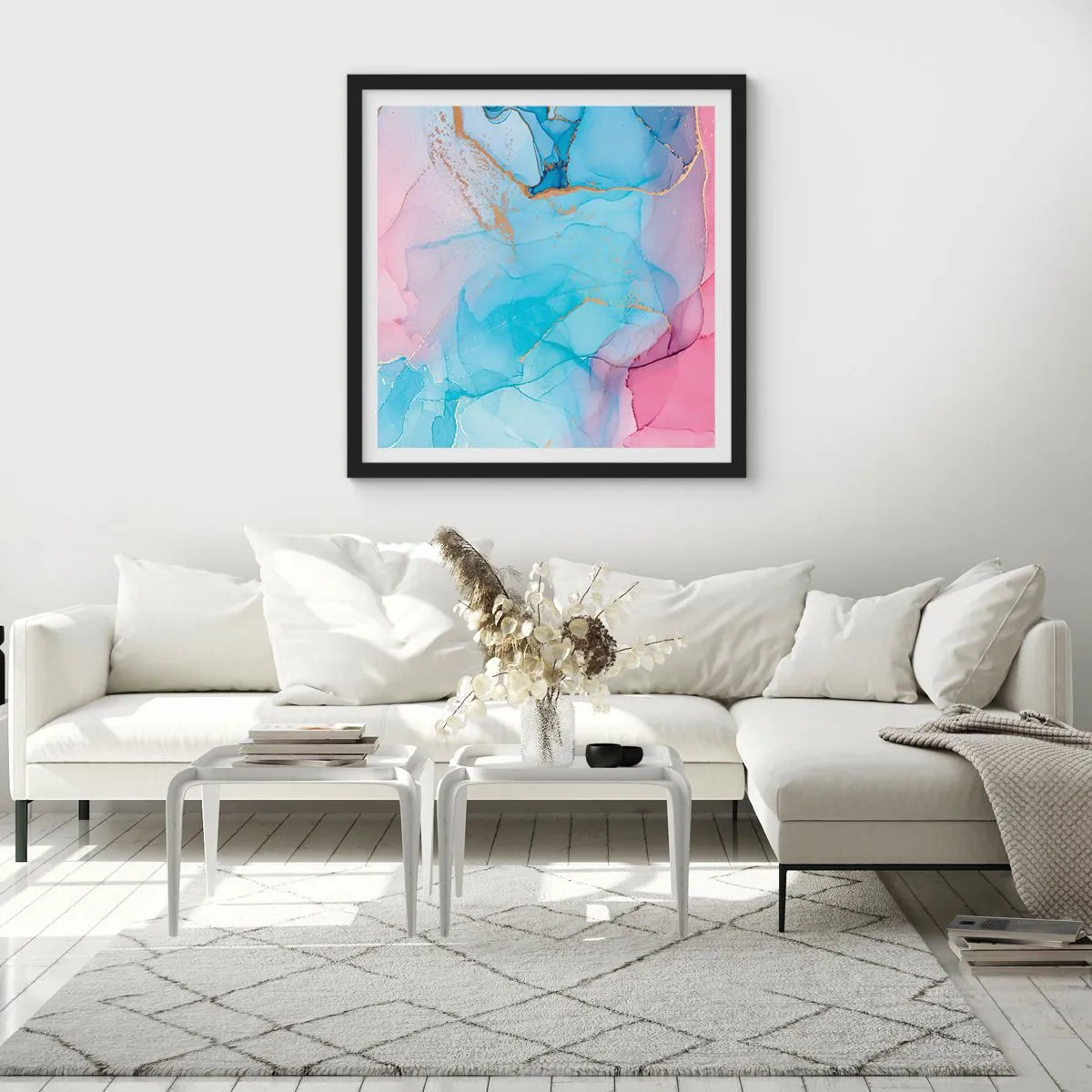 Poster in cornice nera - Incontro e compenetrazione - 60x60 cm