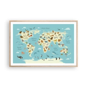 Poster in cornice rovere chiaro - Buoni vicini - 91x61 cm