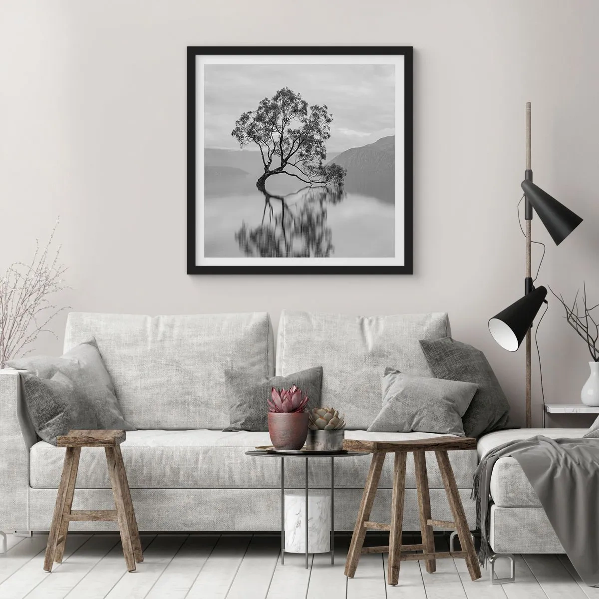 Poster in cornice nera - C'è un paese così - 30x30 cm