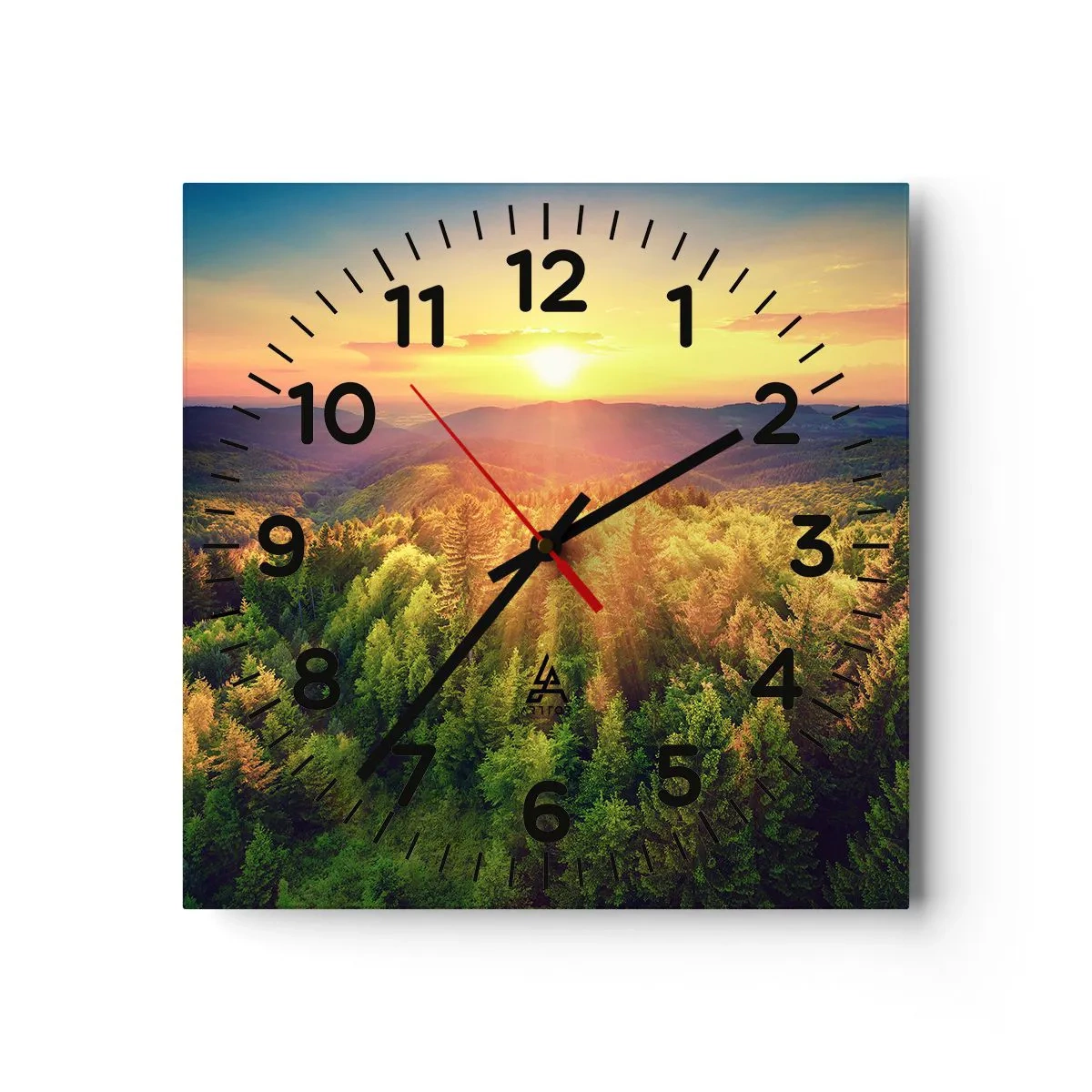 Orologio da parete - Orologio in Vetro - Vette e cime - 40x40 cm