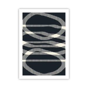 Poster - Motivo geometrico astratto nei toni del bianco e del nero - 50x70cm - Tentativo di rompere l'oscurità - Decorazione murale moderna per soggiorno e camera da letto ARTTOR