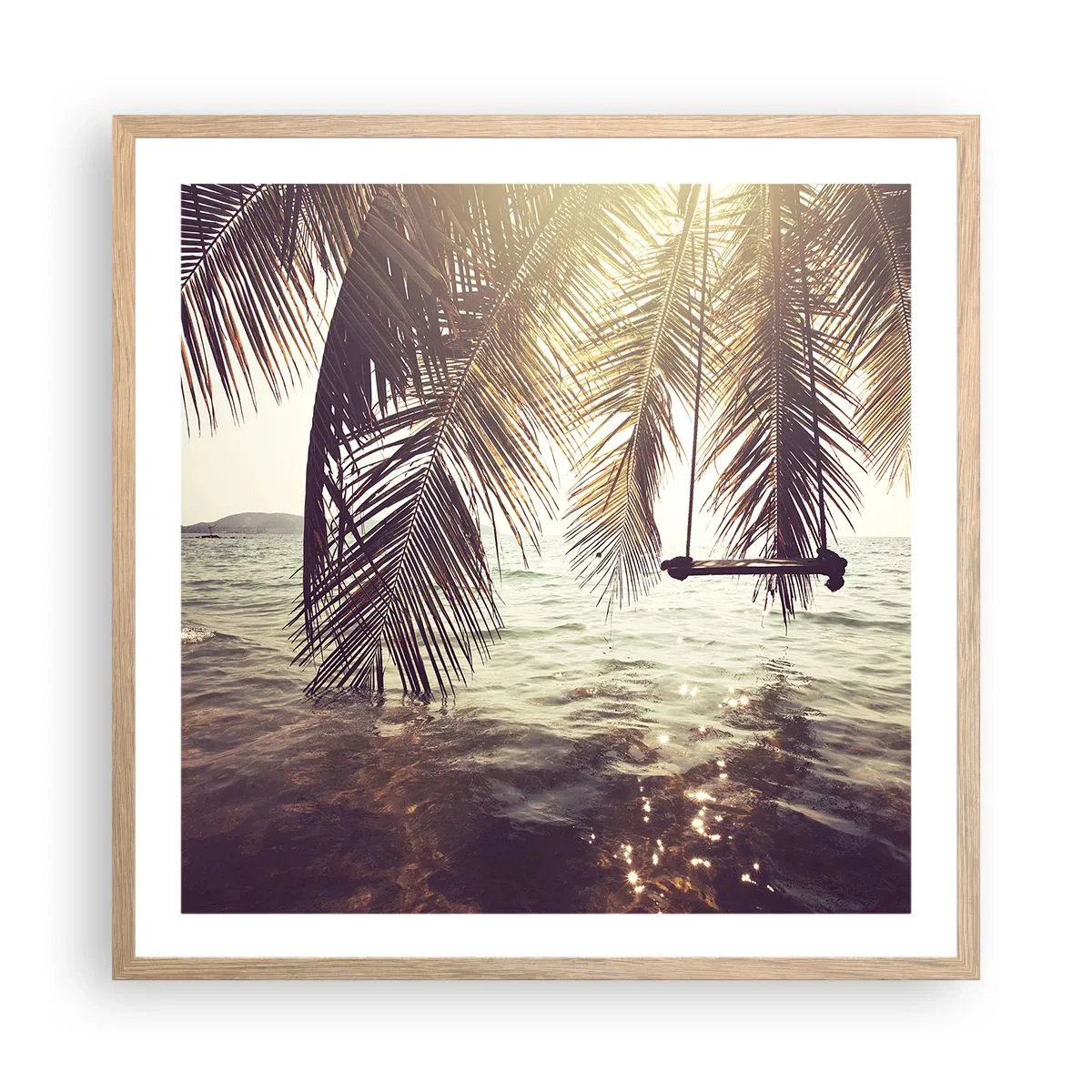 Poster in cornice rovere chiaro - Si può dondolare tra le nuvole a volontà - 60x60 cm