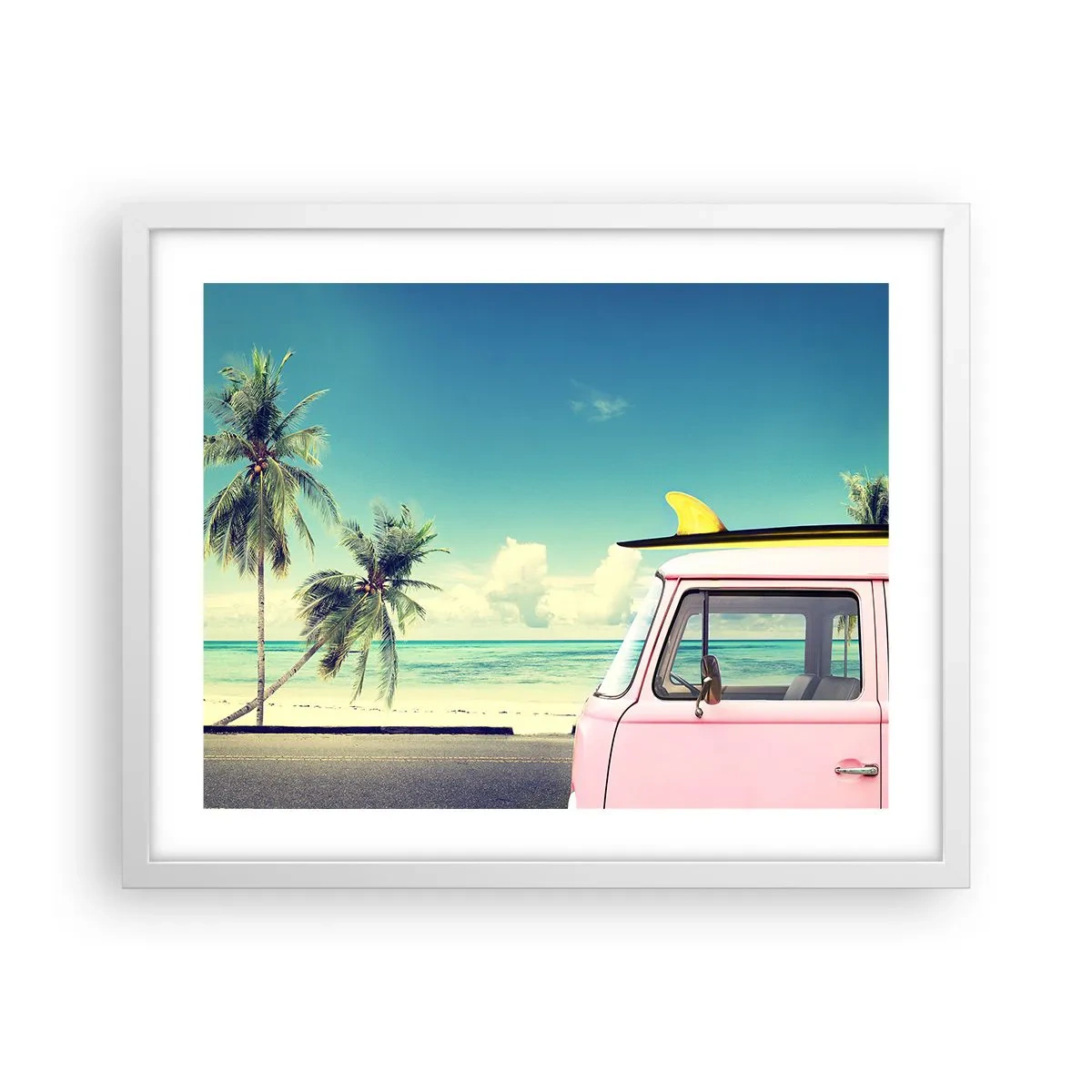Poster in cornice bianca - Tempo di vacanze - 50x40 cm