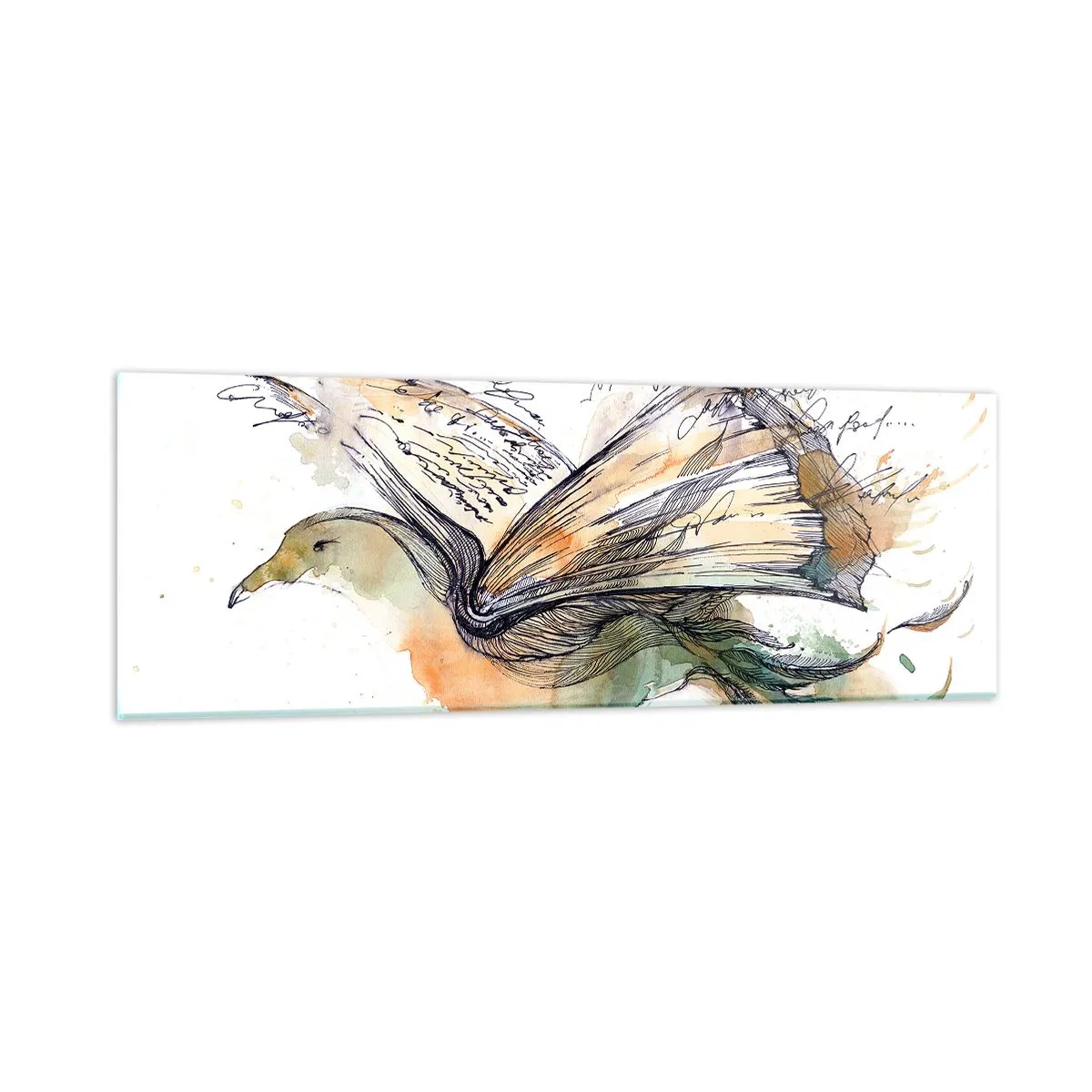 Quadro su vetro - Sulle ali della poesia - 90x30 cm
