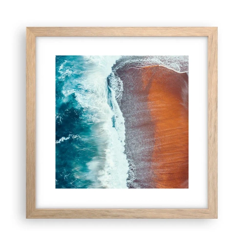 Poster in cornice rovere chiaro - Il tocco dell'oceano - 30x30 cm