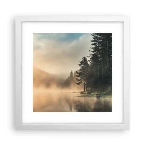 Poster in cornice bianca - La nascita del giorno - 30x30 cm