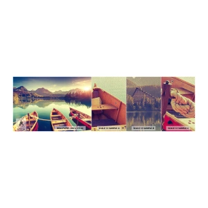 Campione di Fotomurale Premium Sand - Vivere secondo le sue leggi - Paesaggio, Montagne, Lago - 100x30 cm
