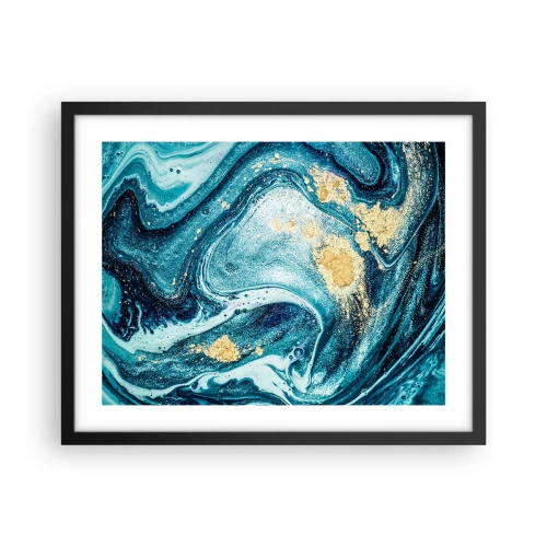 Poster in cornice nera - Vortice blu - 50x40 cm