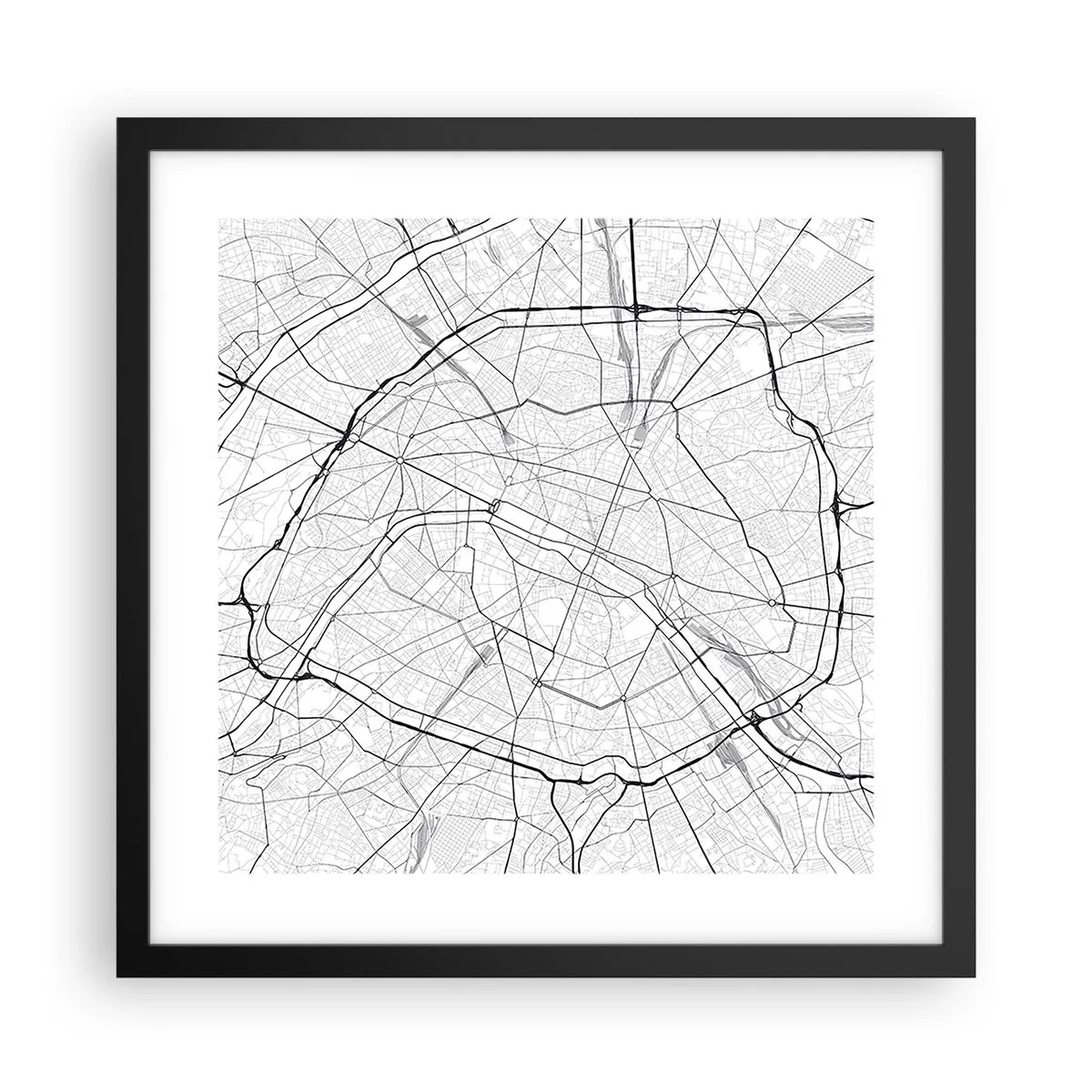 Poster in cornice nera - Il fiore di Parigi - 40x40 cm