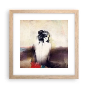 Poster in cornice rovere chiaro - Linee miti, forme ovali - 30x30 cm