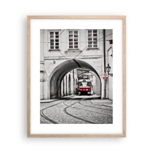 Poster in cornice rovere chiaro - Attraverso il labirinto cittadino - 40x50 cm