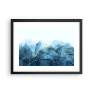 Poster in cornice nera - Blu nell'oro - 40x30 cm