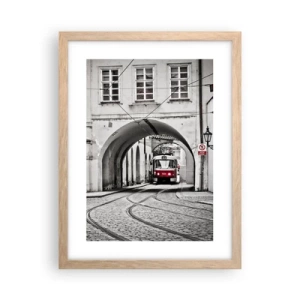 Poster in cornice rovere chiaro - Attraverso il labirinto cittadino - 30x40 cm