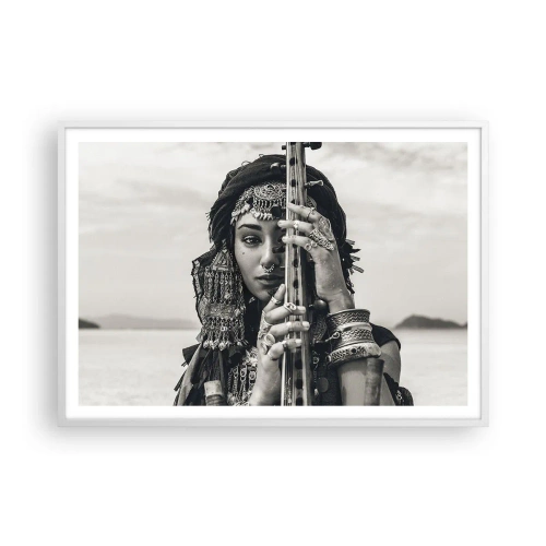 Poster in cornice bianca - La musica dell'oriente - 100x70 cm