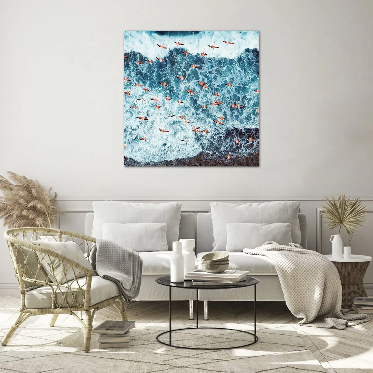 Quadro su vetro - Parata sotto il mare - 50x50 cm