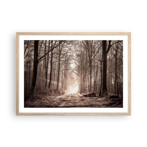 Poster in cornice rovere chiaro - La cattedrale del bosco - 70x50 cm