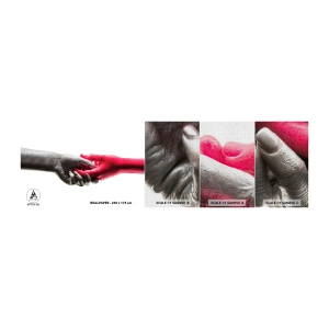 Campione di Fotomurale Premium Canvas - Insieme, sebbene diversi - Mani umane, Mano, Astrazione - 100x30 cm