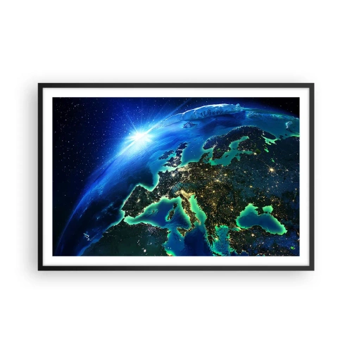 Poster in cornice nera - L'Europa scintillante - 91x61 cm