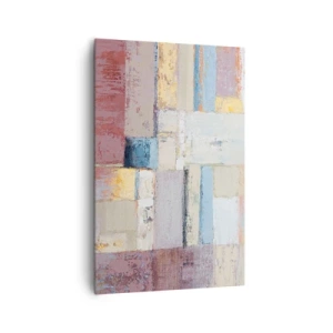 Quadro su tela - Stampe su Tela - Composizione geometrica in colori pastello - 80x120cm - La pace della geometria - Decorazione murale moderna per soggiorno e camera da letto ARTTOR