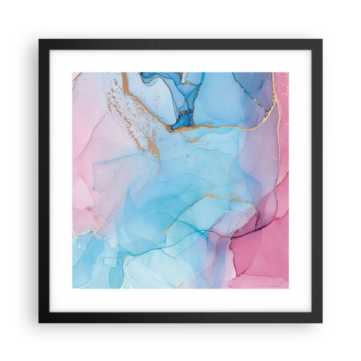 Poster in cornice nera - Incontro e compenetrazione - 40x40 cm