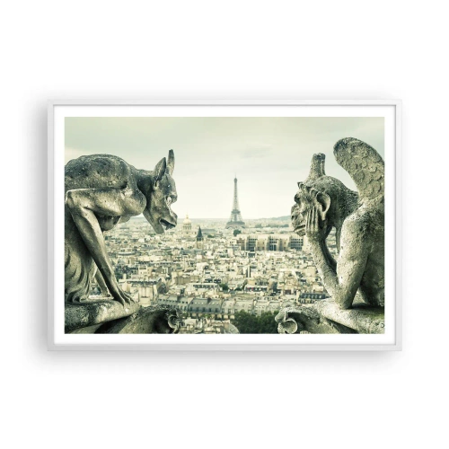 Poster in cornice bianca - Chiacchierate parigine - 100x70 cm