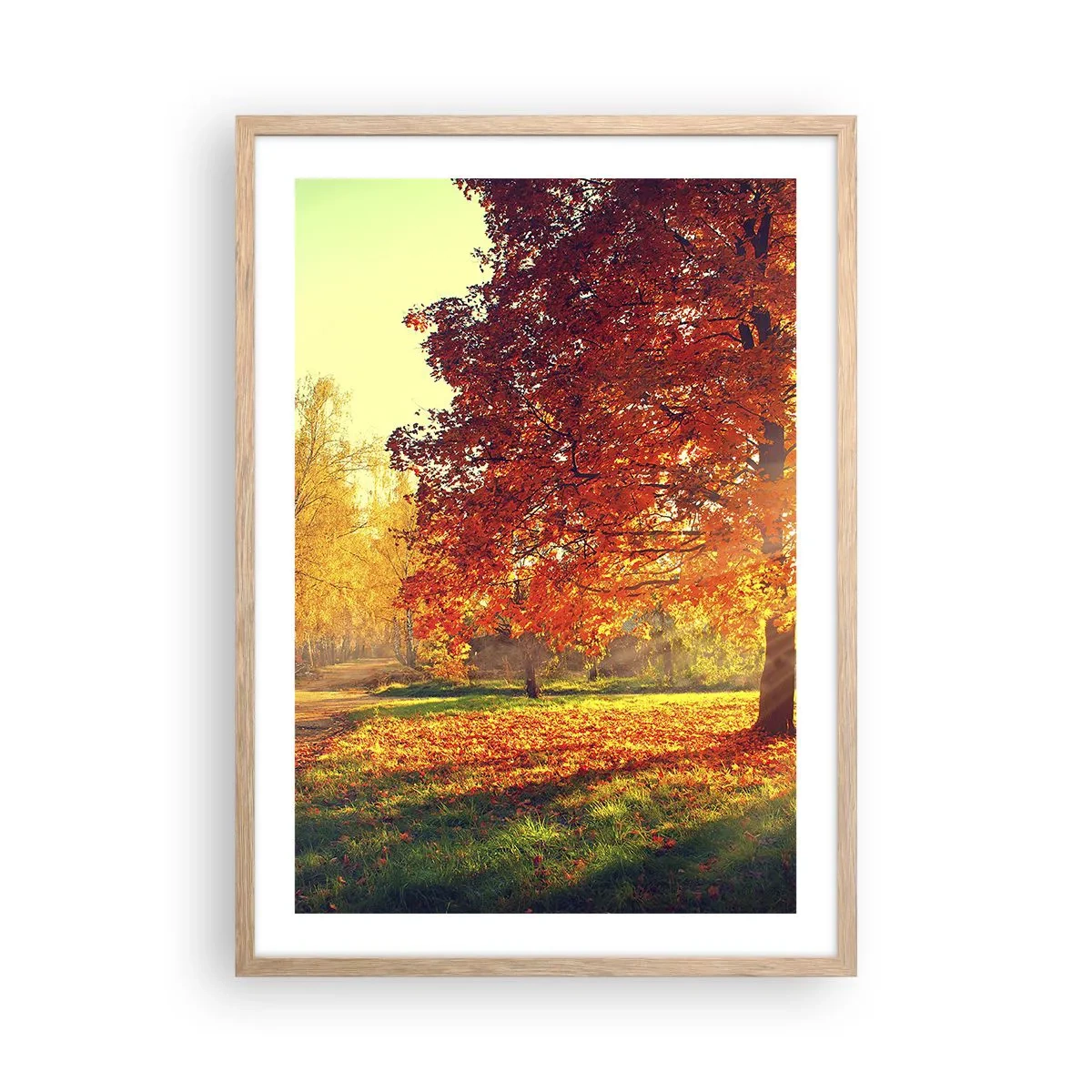 Poster in cornice rovere chiaro - Rosso è bello - 50x70 cm