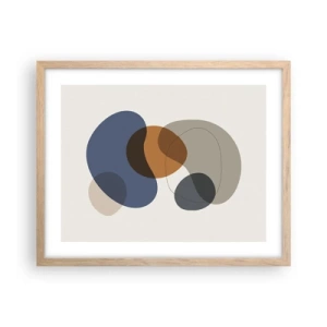 Poster in cornice rovere chiaro - Gocce di colore - 50x40 cm