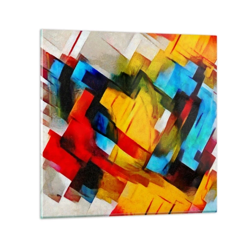 Quadro su vetro - Intreccio multicolore - 30x30 cm