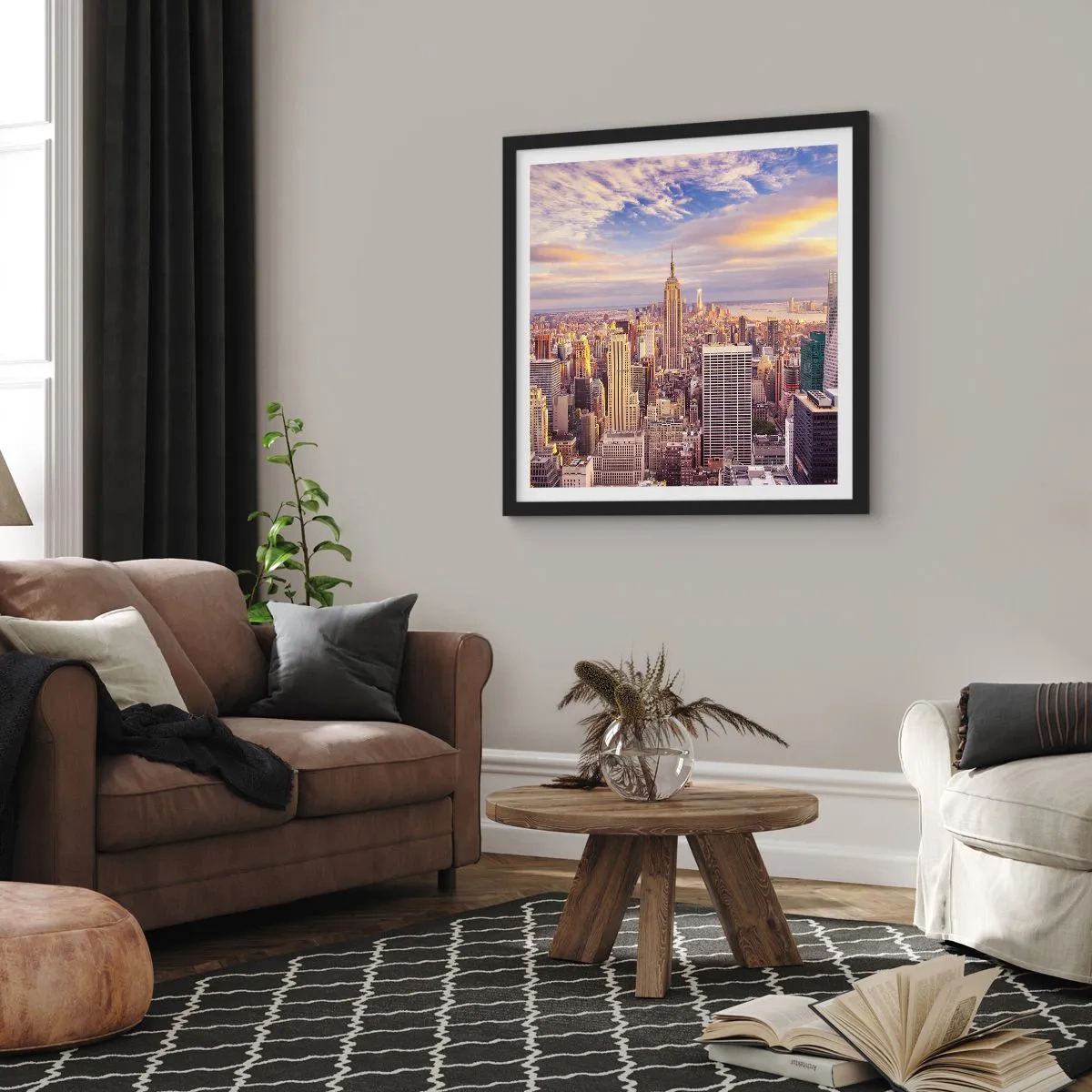 Poster in cornice nera - Toccando le nuvole - 40x40 cm