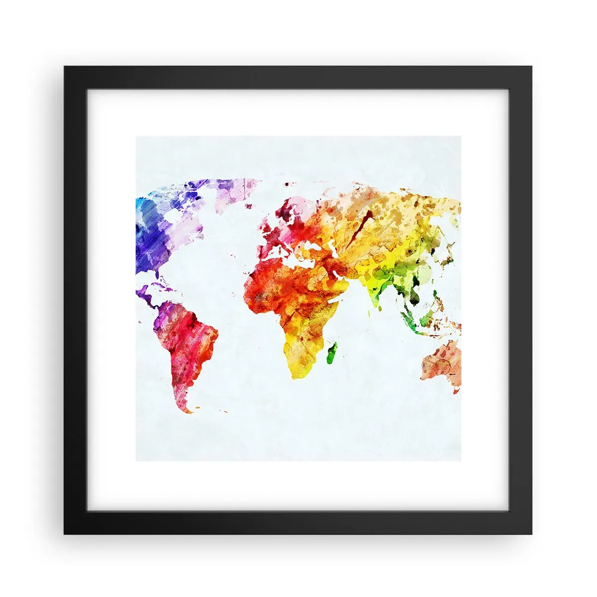 Poster in cornice nera - Tutti i colori del mondo - 30x30 cm