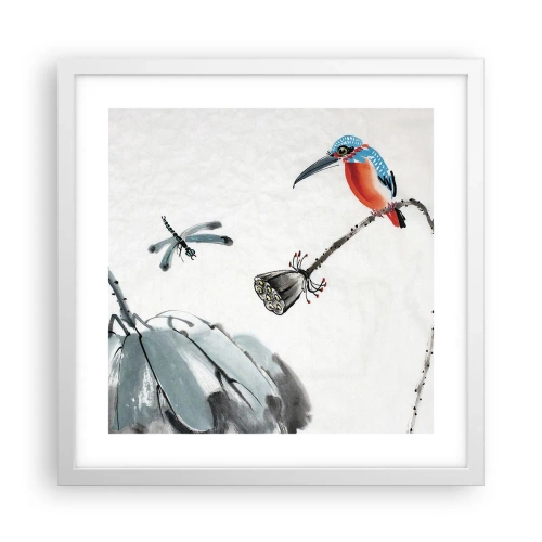 Poster in cornice bianca - La vita del prato - 40x40 cm