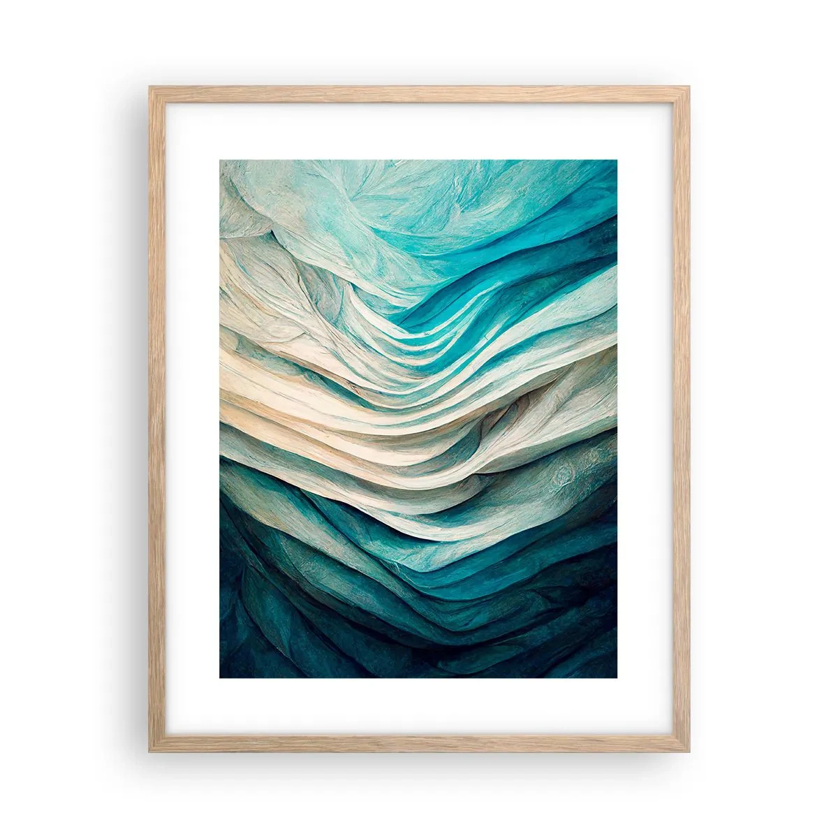 Poster in cornice rovere chiaro - Blu insaziabile - 40x50 cm