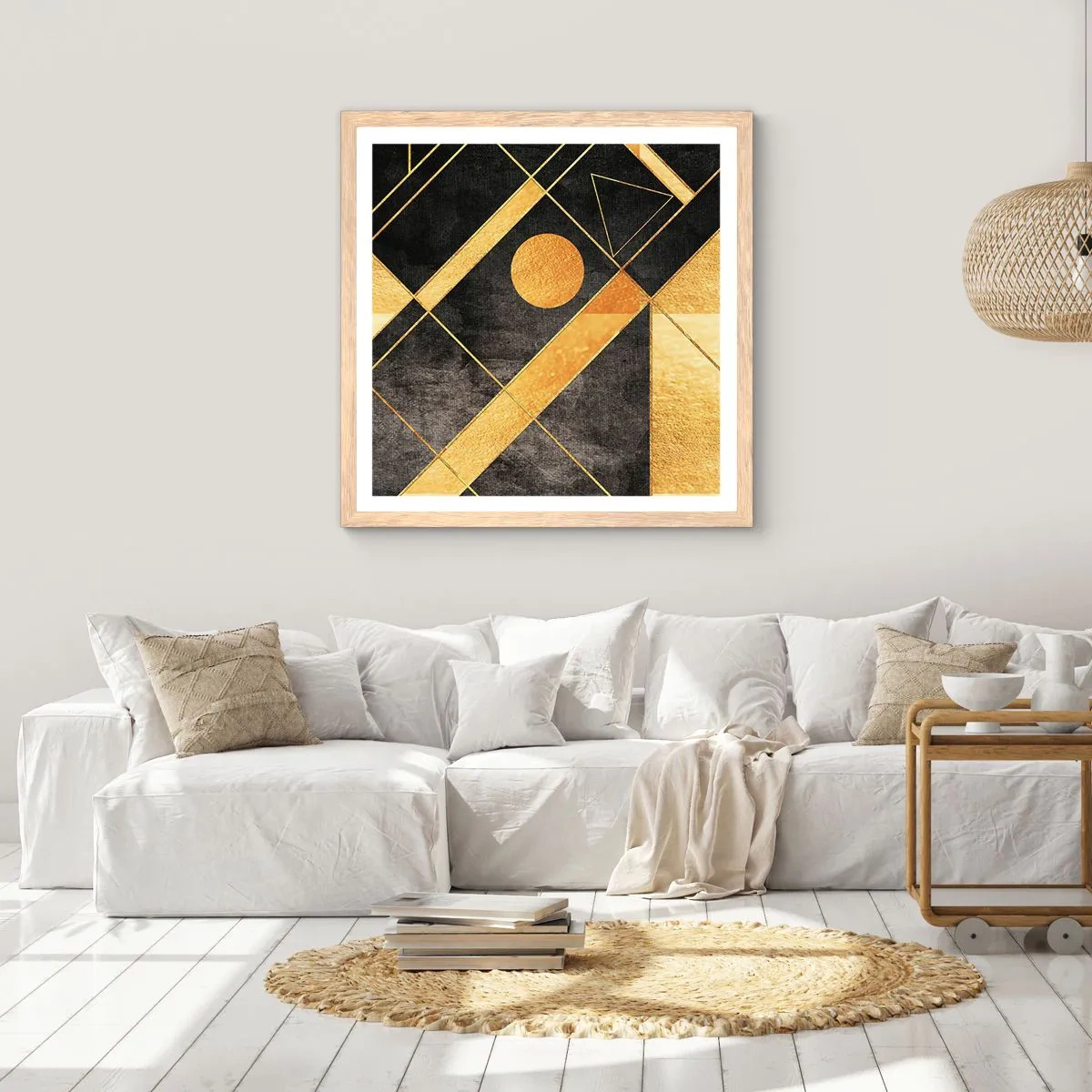 Poster in cornice rovere chiaro - Sole del deserto - 40x40 cm
