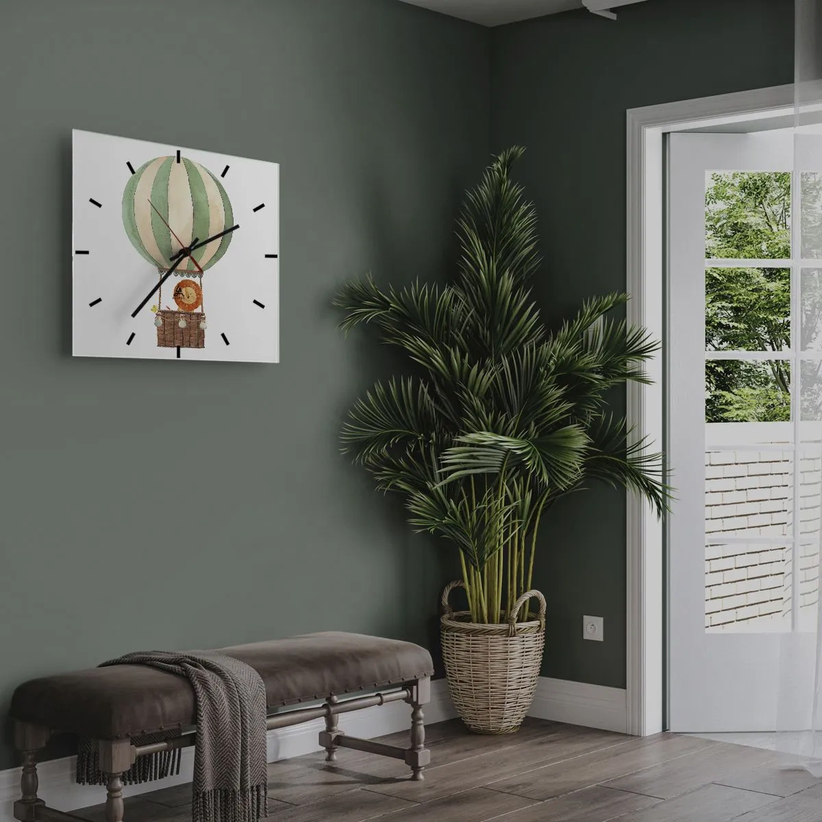 Orologio da parete - Orologio in Vetro - I viaggi del leone - 40x40 cm