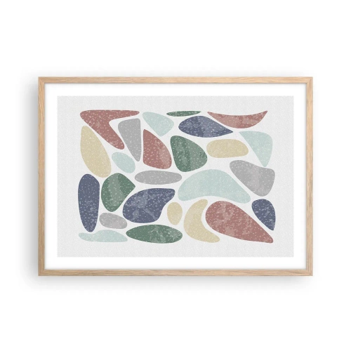 Poster in cornice rovere chiaro - Mosaico di colori incipriati - 70x50 cm
