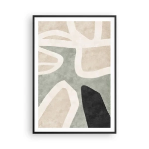 Poster in cornice nera - Composizione con motivi in nero - 70x100 cm