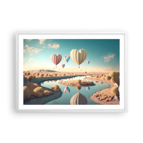 Poster in cornice bianca - L'amore permette di volare - 70x50 cm