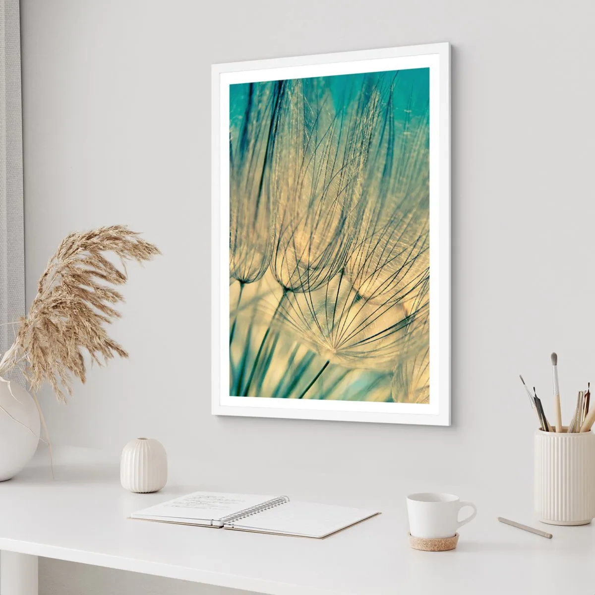 Poster in cornice bianca - Aspettando il vento - 70x100 cm