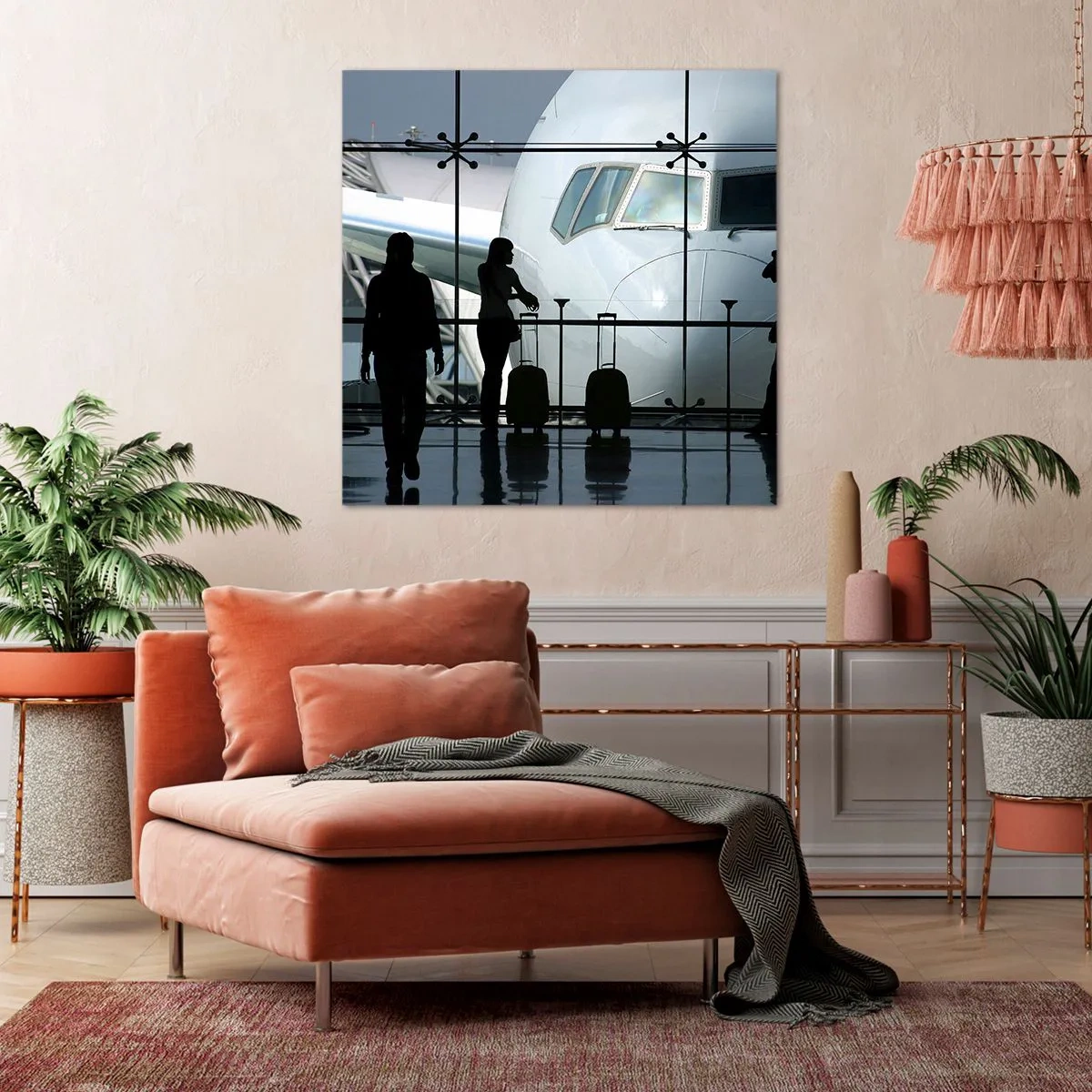 Quadro su tela - Stampe su Tela - Faccia a faccia in aeroporto - 70x70 cm