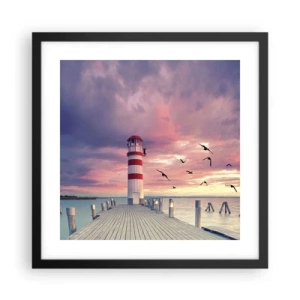 Poster in cornice nera - Tempo di tornare in porto - 40x40 cm