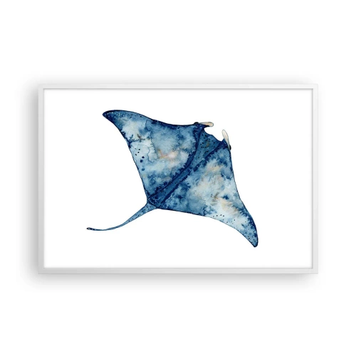 Poster in cornice bianca - Vita nel blu - 91x61 cm