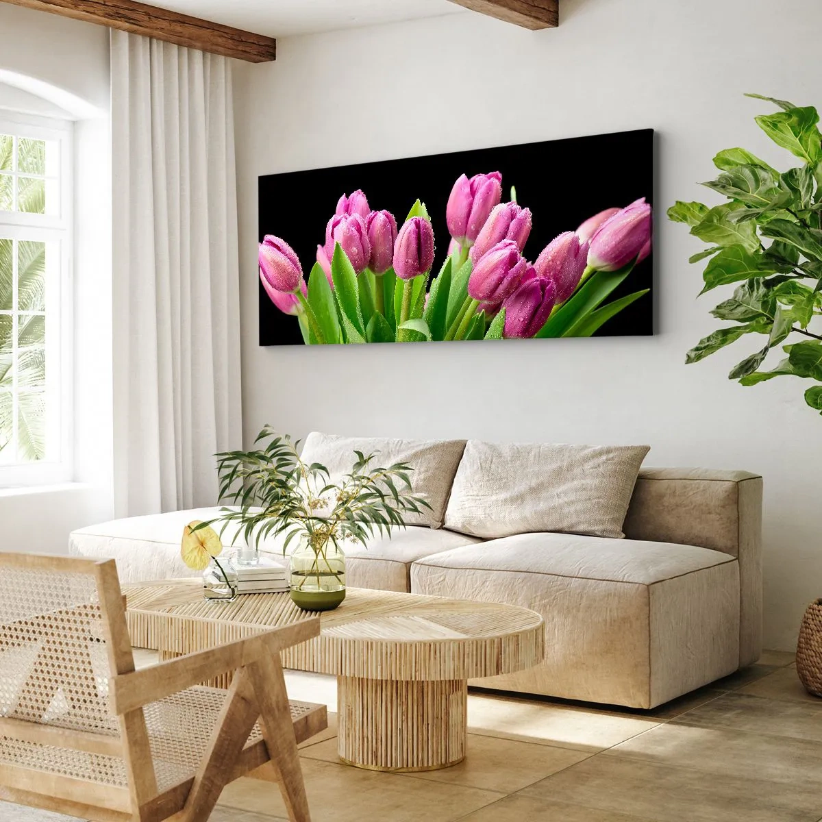 Quadro su tela - Stampe su Tela - Gioia lilla della primavera - 100x40 cm