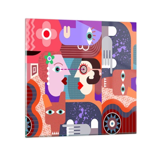 Quadro su vetro - Faccia a faccia - 50x50 cm