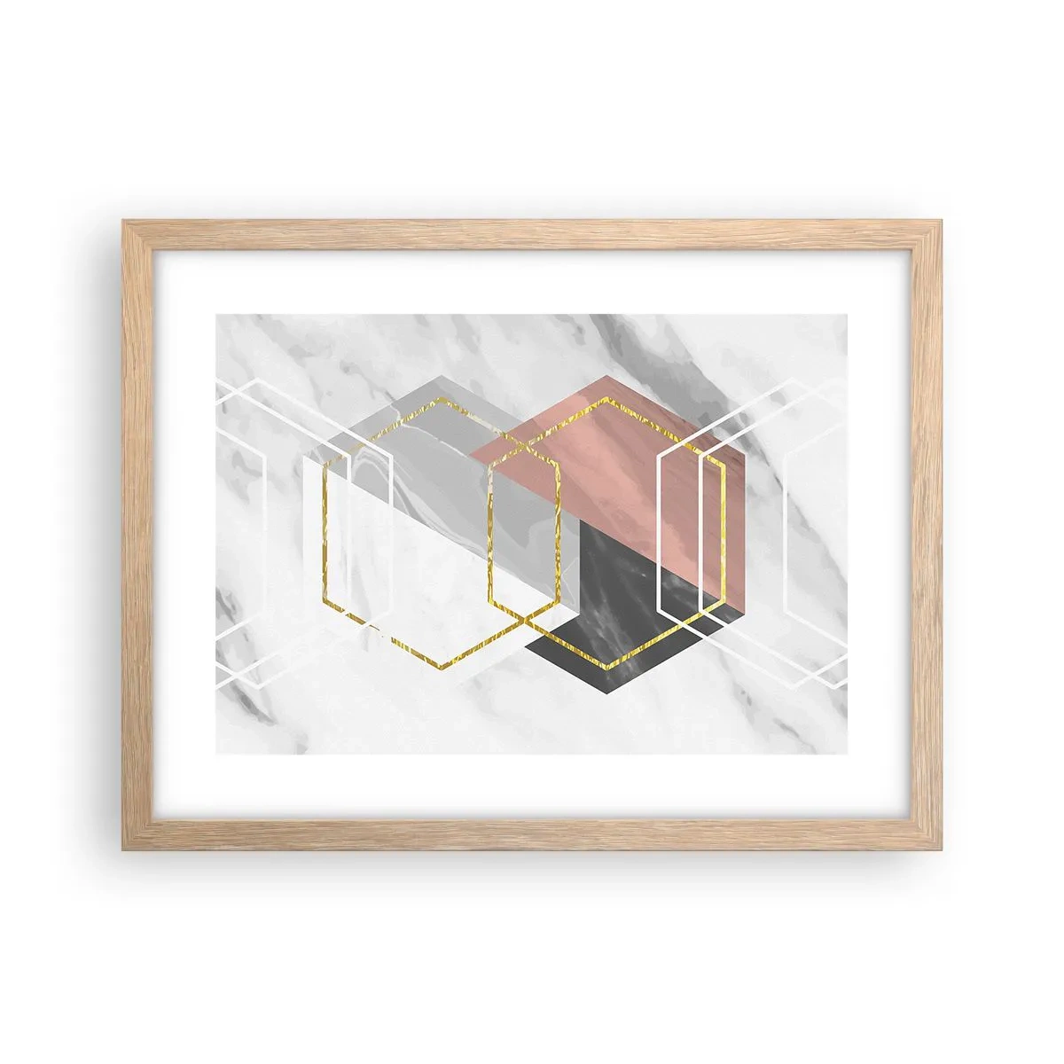 Poster in cornice rovere chiaro - Composizione a catena - 40x30 cm