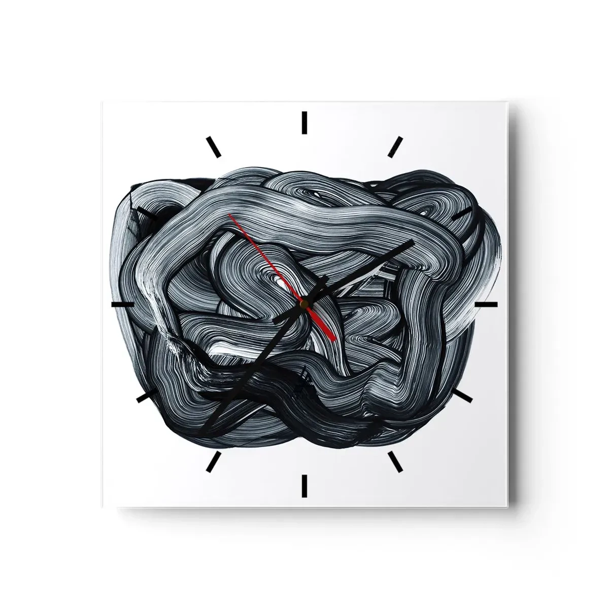 Orologio da parete - Orologio in Vetro - Composizione astratta in tonalità di grigio - 30x30cm - Non è così semplice - Decorazione murale moderna per soggiorno e camera da letto ARTTOR